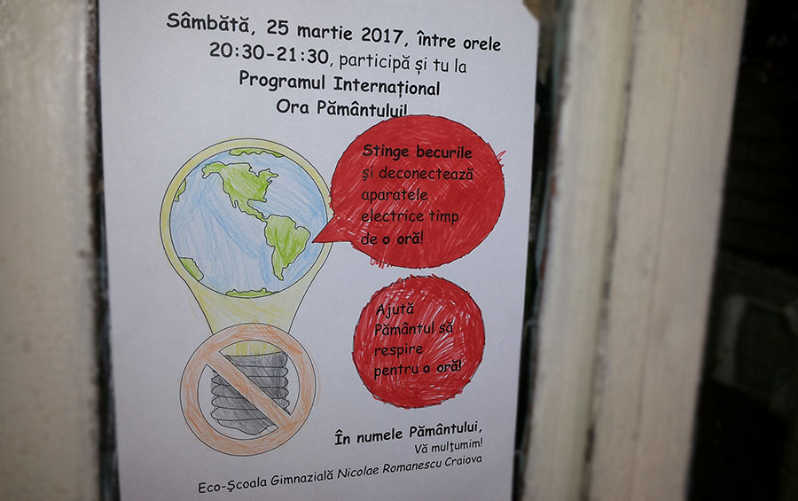 Ora Pământului, 25 martie 2017, între orele 20:30 - 21:30